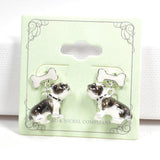96685, 3D ENAMEL PITBULL DOG EARRING