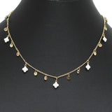 96688, MULTI DAINTY ENAMEL CLOVER CHARM NECKLACE