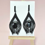 96692, OVAL ACCENT CRYSTAL RHINESTONE EVENING EARRING