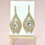 96692, OVAL ACCENT CRYSTAL RHINESTONE EVENING EARRING