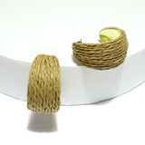 96694, RAFFIA HOOP EARRING