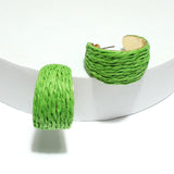96694, RAFFIA HOOP EARRING