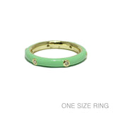 96736, ROUND RHINESTONE ACCENT ENAMEL RING