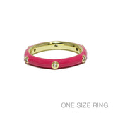 96736, ROUND RHINESTONE ACCENT ENAMEL RING