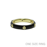 96736, ROUND RHINESTONE ACCENT ENAMEL RING
