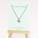 96737, DAINTY DRAGONFLY STAINLESS STEEL PENDANT NECKLACE
