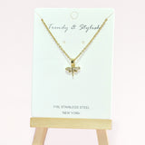 96737, DAINTY DRAGONFLY STAINLESS STEEL PENDANT NECKLACE