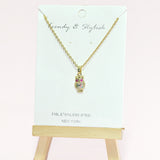 96738, DAINTY OWL STAINLESS STEEL PENDANT NECKLACE