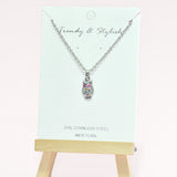 96738, DAINTY OWL STAINLESS STEEL PENDANT NECKLACE