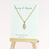96738, DAINTY OWL STAINLESS STEEL PENDANT NECKLACE