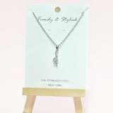 96739, DAINTY SNAKE STAINLESS STEEL PENDANT NECKLACE