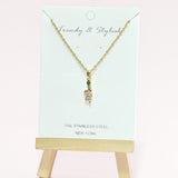 96739, DAINTY SNAKE STAINLESS STEEL PENDANT NECKLACE