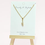 96739, DAINTY SNAKE STAINLESS STEEL PENDANT NECKLACE
