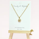 96741, DAINTY BUTTERFLY STAINLESS STEEL PENDANT NECKLACE