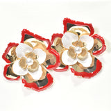96746, OVERSIZED ENAMEL ACCENT FLOWER EARRING