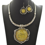 96754, FLORAL THREAD ACRYLIC ACCENT NECKLACE