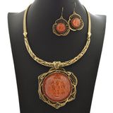 96754, FLORAL THREAD ACRYLIC ACCENT NECKLACE