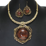 96754, FLORAL THREAD ACRYLIC ACCENT NECKLACE