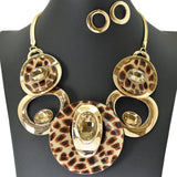 96755, GOLD WITH COLORFUL CELLULOID ACETATE WITH RHINESTONE NECKLACE