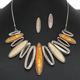96766, OVAL GEOMETRIC CELLULOID ACETATE NECKLACE