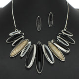 96766, OVAL GEOMETRIC CELLULOID ACETATE NECKLACE