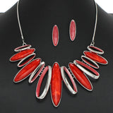 96766, OVAL GEOMETRIC CELLULOID ACETATE NECKLACE