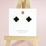 96797, 14K GOLD DIPPED, CLOVER STUD EARRING