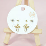 96803, 14K GOLD DIPPED, CROSS STUD EARRING SET