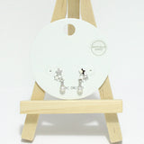 96807, 14K GOLD DIPPED, DAINTY CZ STAR WITH PEARL DANGLE EARRING