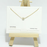 96814, 14K GOLD DIPPED, DAINTY ROUNDED CZ SLIDE CHARM NECKLACE