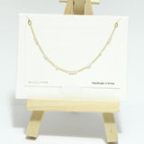 96816, 14K GOLD DIPPED, DAINTY PEARL ACCENT NECKLACE