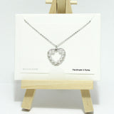 96817, 14K GOLD DIPPED, HEART WITH PEARL ACCENT CHARM NECKLACE