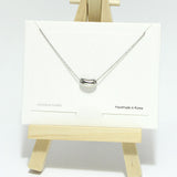 96820, RHODIUM PLATED, DAINTY BEAN SLIDE NECKLACE