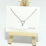 96821, 14K GOLD DIPPED, DAINTY HEART CZ CHARM NECKLACE