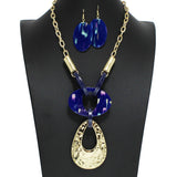 96835, HAMMERED GEOMETRIC WITH CELLULOID ACETATE NECKLACE