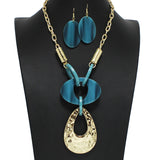 96835, HAMMERED GEOMETRIC WITH CELLULOID ACETATE NECKLACE
