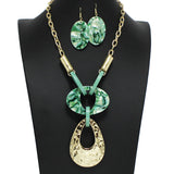 96835, HAMMERED GEOMETRIC WITH CELLULOID ACETATE NECKLACE