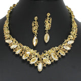 96838, MARQUISE RHINESTONE ACCENT EVENING NECKLACE SET
