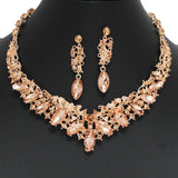 96838, MARQUISE RHINESTONE ACCENT EVENING NECKLACE SET