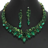 96838, MARQUISE RHINESTONE ACCENT EVENING NECKLACE SET