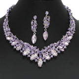 96838, MARQUISE RHINESTONE ACCENT EVENING NECKLACE SET