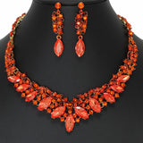 96838, MARQUISE RHINESTONE ACCENT EVENING NECKLACE SET