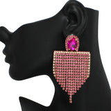 96840, FRINGE RHINESTONE EVENING EARRING