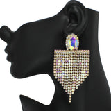 96840, FRINGE RHINESTONE EVENING EARRING