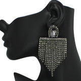 96840, FRINGE RHINESTONE EVENING EARRING
