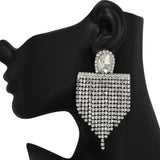 96840, FRINGE RHINESTONE EVENING EARRING