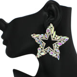 96842, BIG STAR RHINESTONE EARRING