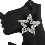 96842, BIG STAR RHINESTONE EARRING