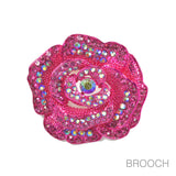 96846, ROSE FLOWER RHINESTONE PIN BROOCH