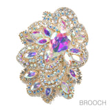 96850, FLORAL RHINESTONE PIN BROOCH